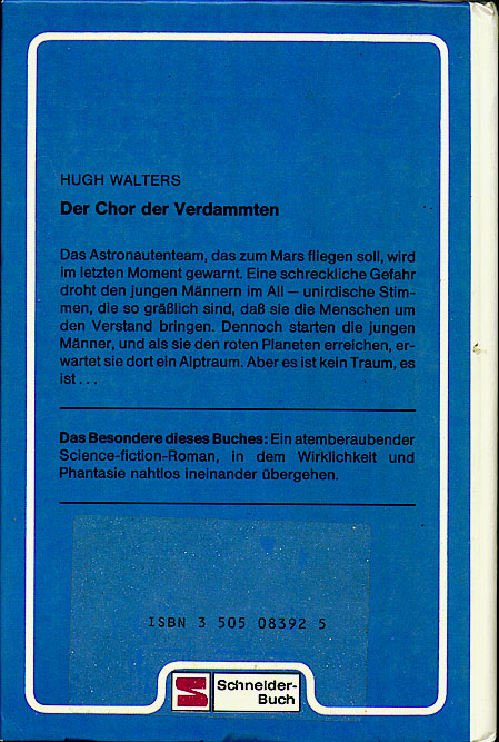 Back cover of 'Der Chor Der Verdammten'